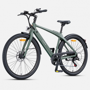 Bicicleta Asistata Electric ENGWE MAPFOUR N1 AIR, Motor 250W Mid Drive, Autonomie 100 km, Viteza maxima asistata 25 km/h, Acumulator SAMSUNG 36V 10AH li-ion Detasabil, Senzor Torsiune, Cadru Carbon,  Verde/Gri