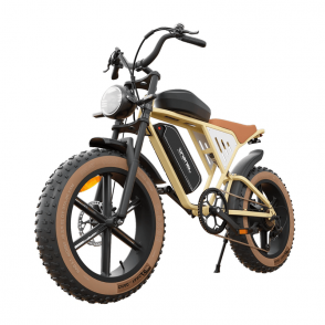 Bicicleta Electrica JANSNO X70, Motor 750W,  Autonomie 192 km, Viteza maxima 55 km/h, Acumulator 48V 34AH li-ion Detasabil, Roti FAT 20*4.0 inch, Full Suspension, Bej/Gri 