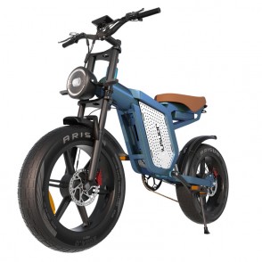 Bicicleta Electrica JANSNO X60, 1500W, Motor DUAL,  Autonomie 100 km, Viteza maxima 50 km/h, Acumulator 48V 23AH li-ion Detasabil, Roti FAT 20*4.0 inch, Full Suspension, Tractiune 2x2, Albastru/Gri