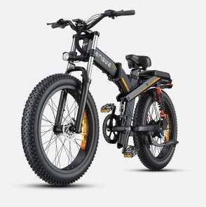 Bicicleta Electrica ENGWE X24, Motor 1200W, Autonomie 150 km, Viteza maxima 50 km/h, Acumulator 48V 29.2AH li-ion Detasabil, Roti FAT 24*4.0 inch din Aliaj, Pliabila, Full Suspension, Ideala pentru Glovo/Tazz/Bolt, Gri/Negru