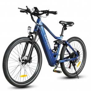 Bicicleta Electrica SAMEBIKE XD26-II, Motor 750W, Autonomie 100 km, Viteza maxima 35 km/h, Acumulator 48V 14AH li-ion, Roti 26*2.1 inch, Full Suspension, Ideala pentru Glovo/Tazz/Bolt, Negru/Albastru/Verde