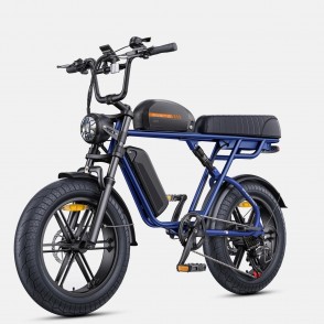Bicicleta Electrica ENGWE M1, Motor 750 W, Autonomie 170 km, Viteza maxima 45 km/h, Acumulator 48 V 28.6 Ah li-ion Detasabil, Roti FAT 20*4.0 inch din Aliaj, Sa dubla, Full Suspension, Albastru/Galben/Negru 