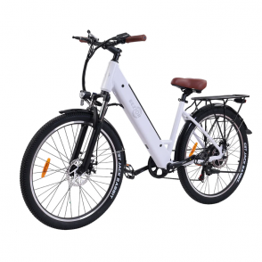 Bicicleta Electrica BEZIOR M3, Motor 500W, Autonomie 60 KM, Viteza Maxima 32 KM/H, Acumulator 48V 10.4AH li-ion Detasabil, Roti 26 inch, Ideala pentru Glovo/Tazz/Bolt, Alb/Negru
