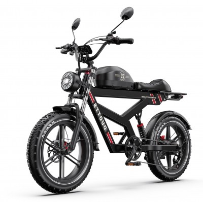Bicicleta Electrica DUOTTS/ONESPORT F20 de munte, Motor 1000W, Autonomie 140 km, Viteza maxima 50 km/h, Acumulator 52V 27AH li-ion Detasabil, Roti 20*4.0 inch, Full Suspension, Negru 