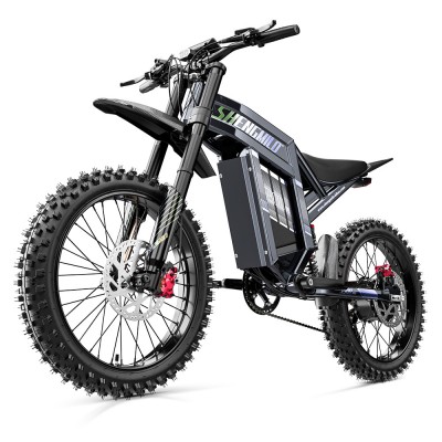 Bicicleta Electrica SHENGMILO S900 PRO de munte, Motor 3000 W,  Autonomie 100 km, Viteza maxima 65 km/h, Acumulator 60 V 35 Ah Li-ion Detasabil, Roti 20 inch, Full Suspension, Motocross Electric, Gri