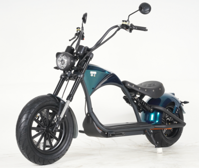 Scuter Electric MANGOSTEEN M1P Stil CHOPPER, Motor 2000 W, Autonomie 80 km, Viteza Maxima 60 km/h, Acumulator li-ion 60 V 30 Ah Detasabil, Model 2026,  Verde mat/Rosu mat/Albastru lucios