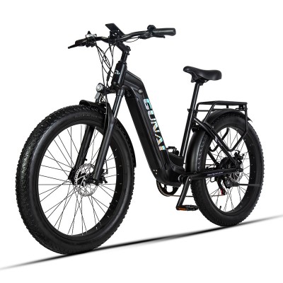 Bicicleta Electrica GUNAI GN26, Motor BAFANG 500W, Autonomie 90 km, Viteza maxima 42 km/h, Acumulator SAMSUNG 48V 17.5AH li-ion Detasabil, Roti FAT 26*3.0 inch, Step-Through, Ideala pentru Glovo/Tazz/Bolt, Negru