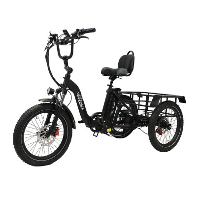 Tricicleta Electrica ONESPORT/DUOTTS OT30, Motor 500W, Autonomie 80 KM, Viteza maxima 25 KM/H, Acumulator 48V 13AH li-ion Detasabil, Roti FAT 20*3.0 inch, Pliabila, Negru/Alb