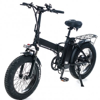 Bicicleta Electrica DOGEBOS S600 Pliabila, Motor 750W, Autonomie 100 km, Viteza maxima 45 km/h, Acumulator li-ion 48V 15AH Detasabil, Roti FAT 20*4.0 inch, Pliabila, Ideala pentru Glovo/Tazz/Bolt, Negru