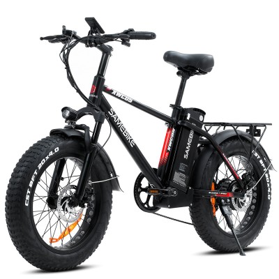 Bicicleta Electrica SAMEBIKE XWC05, Motor 750W, Autonomie 100 km, Viteza maxima 35 km/h, Acumulator 48V 13AH li-ion Detasabil, Roti FAT 20*4.0 inch, Ideala pentru Glovo/Tazz/Bolt, Negru