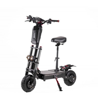 Trotineta Electrica HOODAX HB-07, 5600W, Motor DUAL, Autonomie 120 km, Viteza maxima 99 km/h, Acumulator 60V 40AH PANASONIC li-ion, Pliabila, Tractiune 2x2, Roti 11 inch tubeless, Sa detasabila, Off Road, Ideala pentru Glovo/Tazz/Bolt, Negru