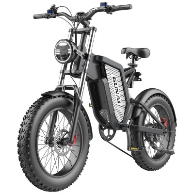 Bicicleta Electrica GUNAI MX25, Motor 1000W, Autonomie 90 km, Viteza maxima 50 km/h, Acumulator 48V 25AH li-ion Detasabil, Roti FAT 20*4.0 inch, Ideala pentru Glovo/Tazz/Bolt, Negru/Verde