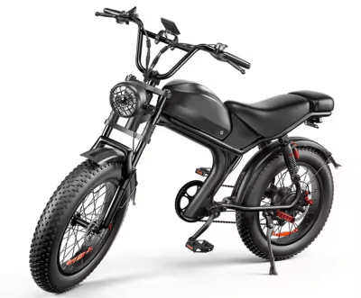 Bicicleta Electrica  EMOKO C93, Motor 1500W, Autonomie 80 km, Viteza maxima 55 km/h, Acumulator 48V 20AH li-ion Detasabil, Roti FAT 20*4.0 inch, Full Suspension, Ideala pentru Glovo/Tazz/Bolt, Negru