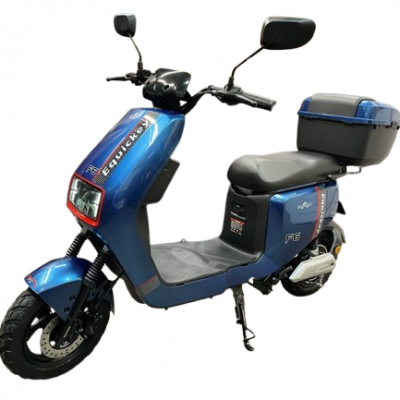 Scuter Electric EQUICKEY F6, Motor 2000W, 120 km Autonomie, Viteza maxima 25-50 km/h, Acumulator li-ion 48V 60AH Detasabil, Fara Permis, Moped Electric, Ideal pentru Glovo/Tazz/Bolt, Albastru/Gri