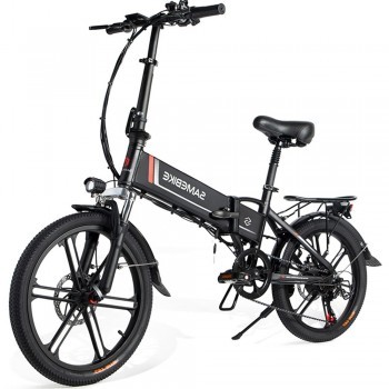 Bicicleta Electrica SAMEBIKE 20LVXD30 II Pliabila, Motor 350W, Autonomie 80 km, Viteza maxima 35 km, Acumulator li-ion 48V 10.4AH Detasabil, Roti 20*1.95 inch, Negru/Alb