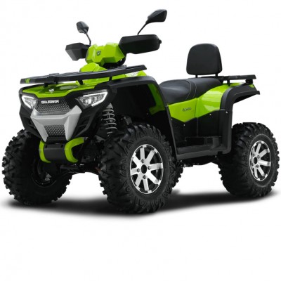 ATV Electric POWERLAND TACHYON L7e, 4X4, Motor 37 KW/50 CP, Viteza maxima 90 km/h, Autonomie 110 km, Acumulator 87V 126AH li-ion, INMATRICULABIL, Pentru Adulti, Verde/Albastru/Alb/Gri